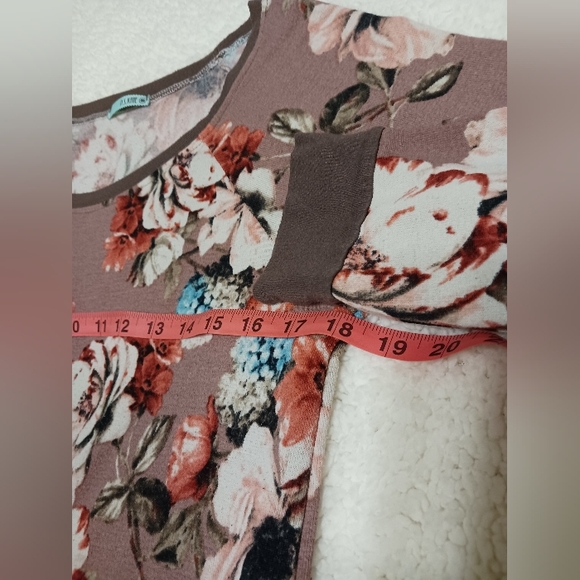 P.S.KATE Boutique Women's Mauve Floral Long Sleeve Top - Picture 5 of 6